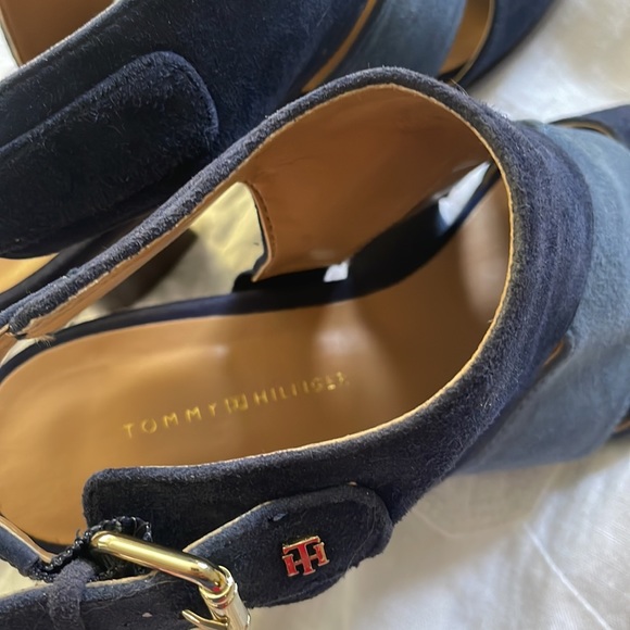 Tommy Hilfiger Karaoke Stacked Heel Open Toe Shoes - Picture 3 of 4